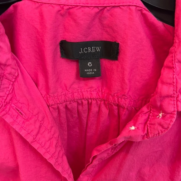 J. Crew Bright Pink Button-Up Shirt. Size 6 - Picture 2 of 6